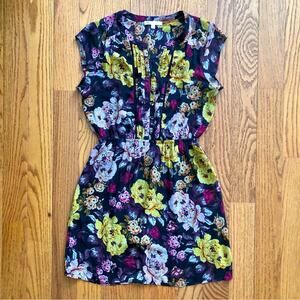 DR2 Floral Lined Sleeveless Belted Elasticized Waist Maroon Dress Women’s Size S